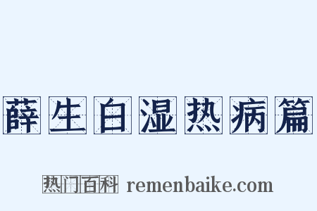 薛生白湿热病篇是什么意思的图片